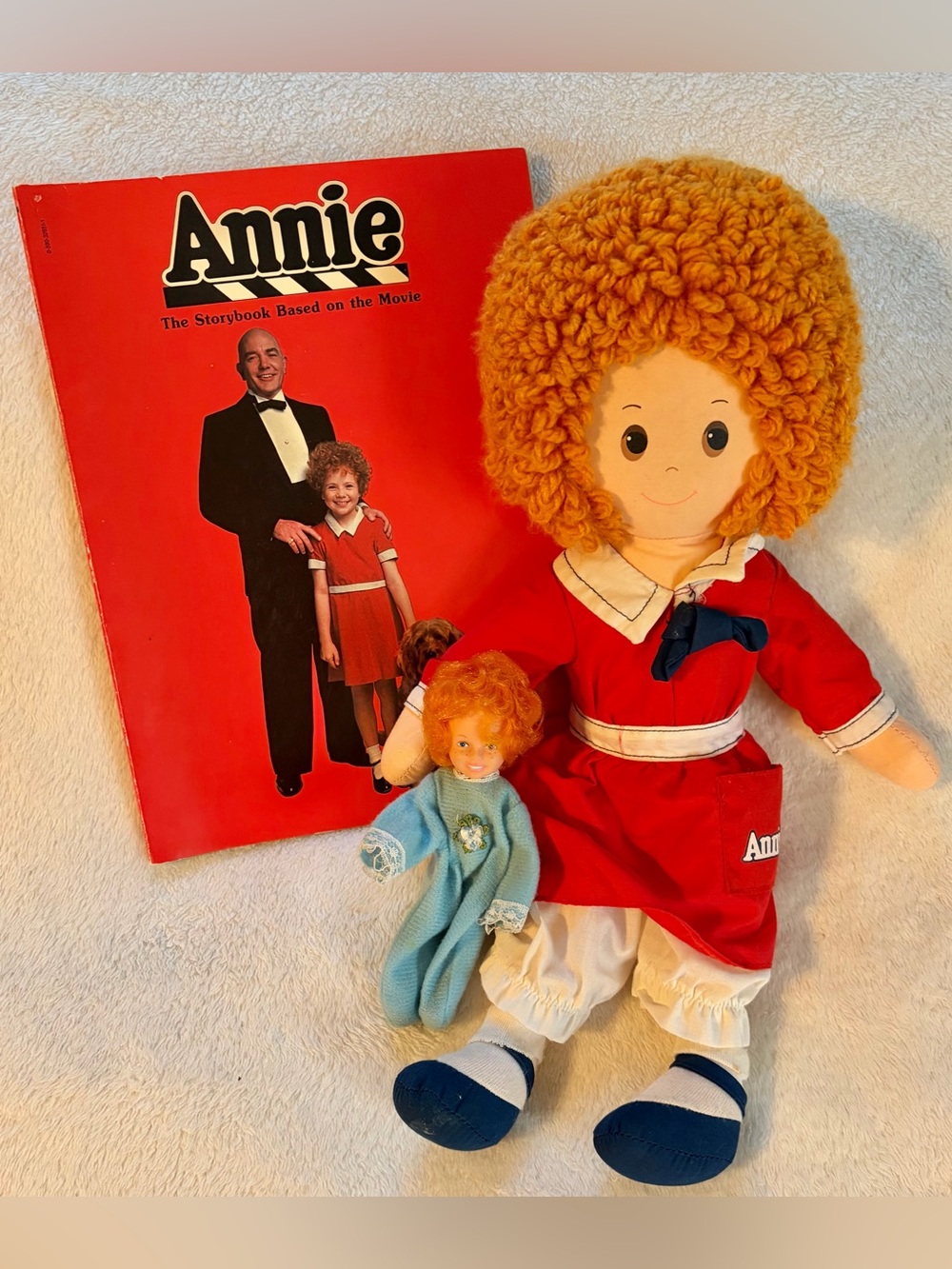 Vintage Annie Collectible Set with Rag Doll, Mini Doll and Storybook
